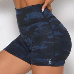 Bombshell Sportswear Blue/Black Fit Camo Shorts